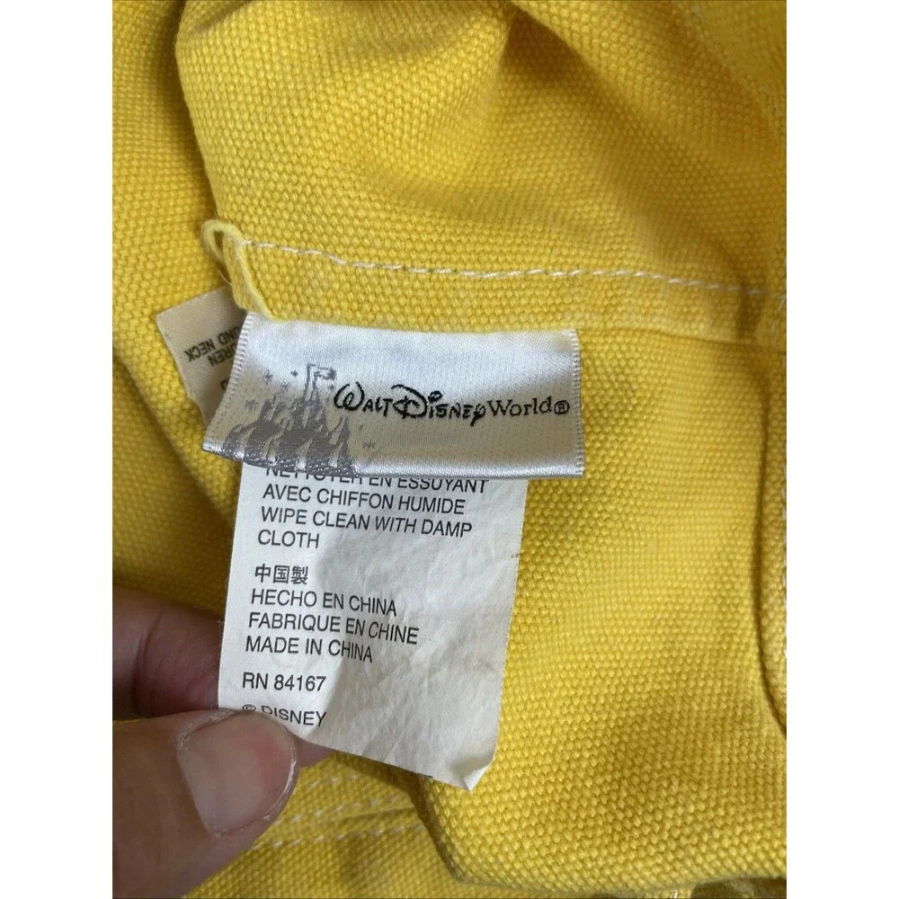 Disney Tote Bag Yellow Canvas Mickey Mouse Plaid Strap Beach Bag Disney Parks